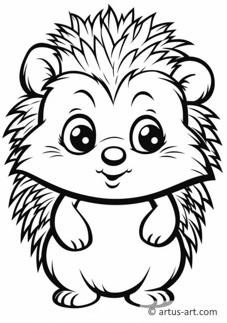Cute Hedgehog Coloring Page